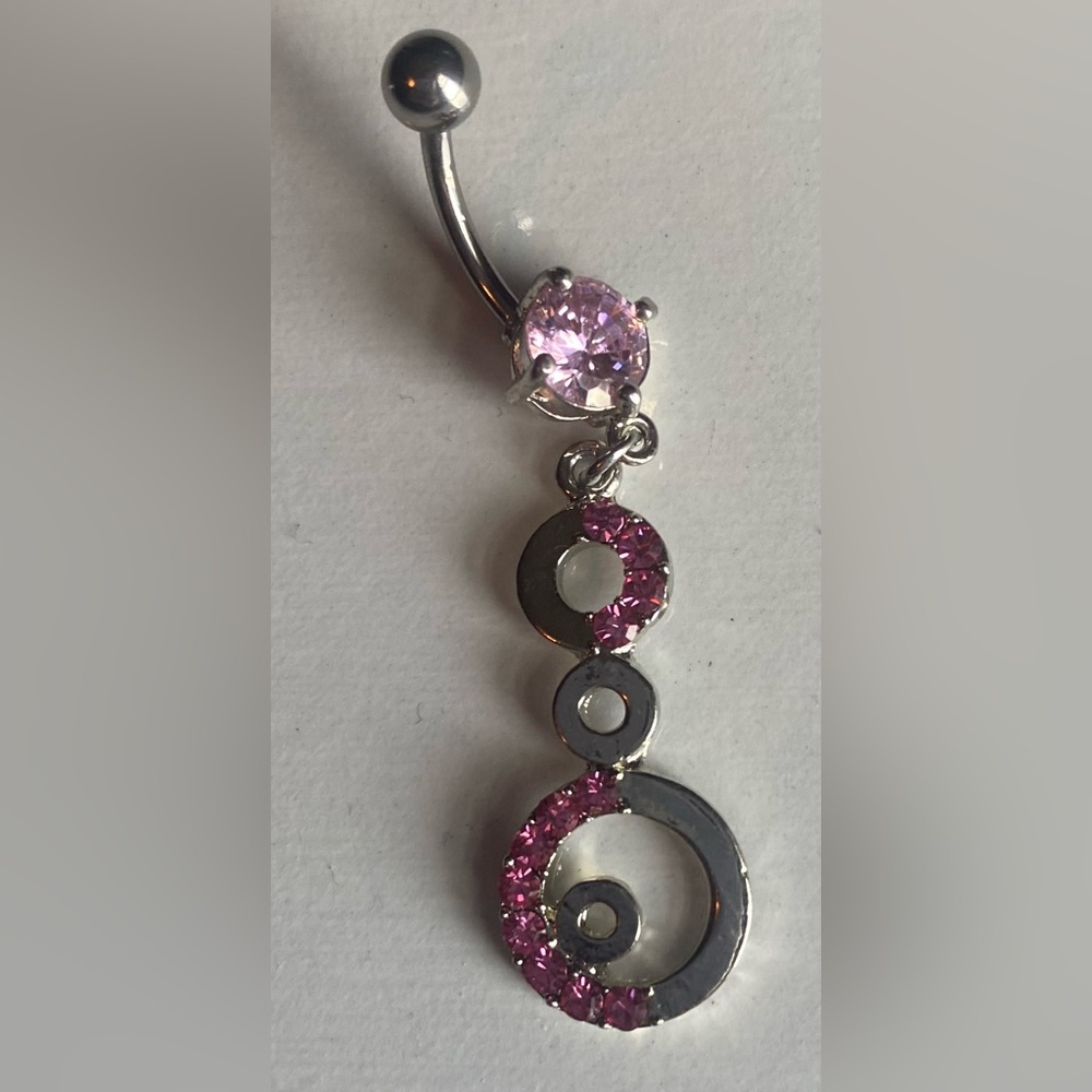 Pink dangle navel jewelry!